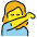 Woman Sneezing Into Elbow Emoji from OpenMoji Set