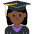 Woman Student Dark Skin Tone Emoji from Twemoji Set