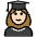 Woman Student Light Skin Tone Emoji from OpenMoji Set