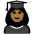 Woman Student Medium Dark Skin Tone Emoji from OpenMoji Set