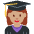 Woman Student Medium Skin Tone Emoji from Twemoji Set