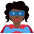 Woman Superhero Dark Skin Tone Emoji from Twemoji Set