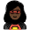 Woman Superhero Dark Skin Tone Emoji from OpenMoji Set