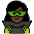 Woman Supervillain Dark Skin Tone Emoji from OpenMoji Set