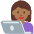 Woman Technologist Medium Dark Skin Tone Emoji from Twemoji Set