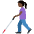 Woman With White Cane Dark Skin Tone Emoji from Twemoji Set