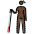 Woman With White Cane Dark Skin Tone Emoji from OpenMoji Set