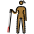 Woman With White Cane Medium Dark Skin Tone Emoji from OpenMoji Set