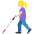 Woman With White Cane Medium Light Skin Tone Emoji from Twemoji Set