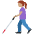 Woman With White Cane Medium Skin Tone Emoji from Twemoji Set