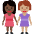 Women Holding Hands Dark Skin Tone Medium Skin Tone Emoji from Twemoji Set