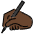 Writing Hand Dark Skin Tone Emoji from OpenMoji Set
