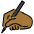 Writing Hand Medium Dark Skin Tone Emoji from OpenMoji Set