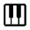 Piano Icon from Rounded Line - Material Symbols Set