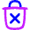 Delete Forever Permanently Empty Trash Icon from Flex Neon Set