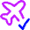 Flight Airplane Approval Check Icon from Flex Neon Set