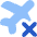 Flight Airplane Declined Xmark Icon from Core Flat Set