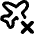 Flight Airplane Declined Xmark Icon from Flex Remix Set