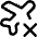 Flight Airplane Declined Xmark Icon from Core Line Set