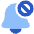 Block Bell Notification Icon from Plump Flat Set