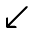 Arrow Long Down Left Icon from Mynaui Line Set