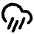 Cloud Rain Wind Icon from Lucide Line Set