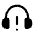 Headset Warning Icon from Iconoir Solid Set | Free Download as SVG Vector and Transparent PNG | Streamline icons