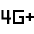 4g Plus Mobiledata Icon from Sharp Line - Material Symbols Set