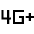 4g Plus Mobiledata Fill Icon from Sharp Fill - Material Symbols Set