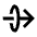 Arrow Through Elipse Right Fill Icon from Sharp Fill - Material Pro Set