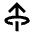Arrow Through Elipse Up Fill Icon from Sharp Fill - Material Pro Set