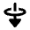 Triangle Arrow Through Elipse Down Fill Icon from Rounded Fill - Material Pro Set
