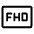 Full Hd Icon from Rounded Line - Material Symbols Set