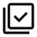 Library Add Check Icon from Outlined Line - Material Symbols Set