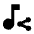 Music Share Icon from Sharp Line - Material Pro Set