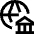 International Bank Icon from Sharp Line Set