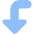 Triangle Arrow Bend Left Down Large Icon from Core Flat Set