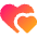 Double Heart Icon from Core Gradient Set | Free Download as SVG Vector and Transparent PNG | Streamline icons