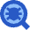 Bug Search Icon from Sharp Flat Set
