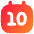 Date 10 Calendar Icon from Flex Gradient Set
