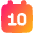 Date 10 Calendar Icon from Plump Gradient Set