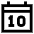 Date 10 Calendar Icon from Sharp Line Set