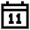 Date 11 Calendar Icon from Sharp Line Set