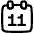 Date 11 Calendar Icon from Plump Line Set