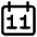 Date 11 Calendar Icon from Core Line Set
