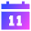 Date 11 Calendar Icon from Sharp Gradient Set