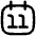 Date 11 Calendar Icon from Flex Line Set