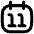 Date 11 Calendar Icon from Flex Remix Set