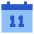 Date 11 Calendar Icon from Sharp Flat Set