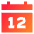 Date 12 Calendar Icon from Sharp Gradient Set